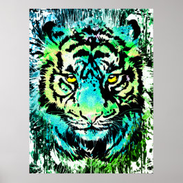 Tiger Poster - farbenfrohe Tiger Eyes