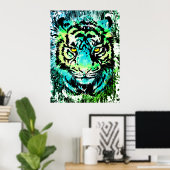 Tiger Poster - farbenfrohe Tiger Eyes (Heimbüro)