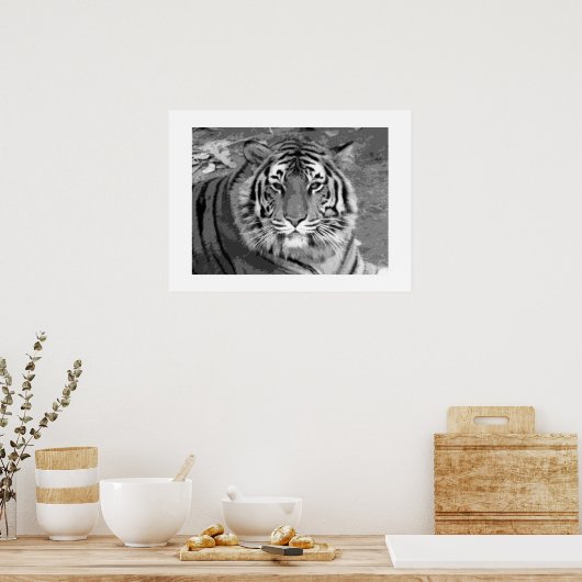 Tiger Poster mit weißer Grenze (Küche)