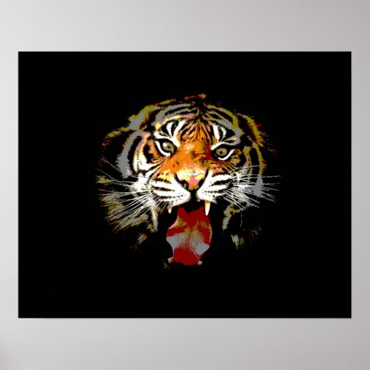 Tiger Poster Print - Pop Art Style Tigers Poster (Vorne)