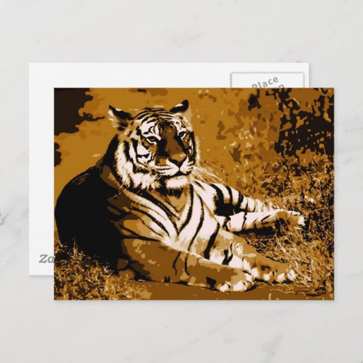 Tiger Postkarte (Vorne/Hinten)