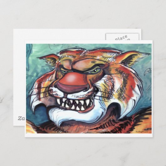 Tiger Postkarte (Vorne/Hinten)