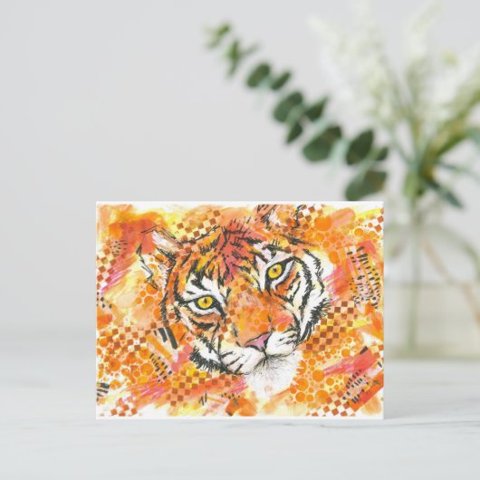 Tiger-Postkarte Postkarte (Stehend Vorderseite)