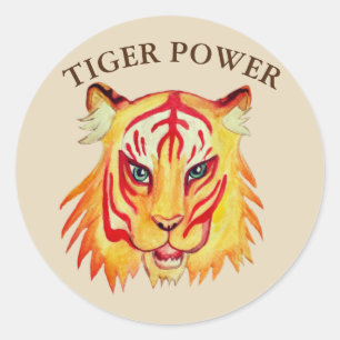 Tiger Power Classic Round Aufkleber