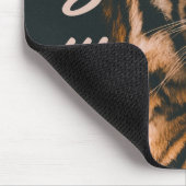 Tiger Power Stripes Fierce Motivierend Mousepad (Ecke)