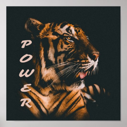 Tiger Power Stripes Fierce Motivierend Poster (Vorne)