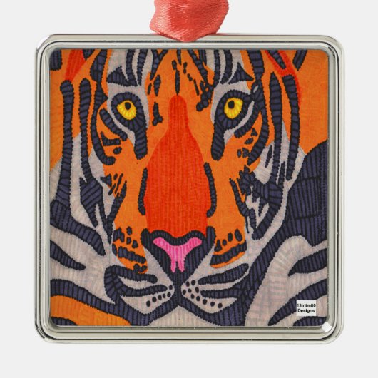 Tiger - Premium-Ornament Ornament Aus Metall (Vorne)