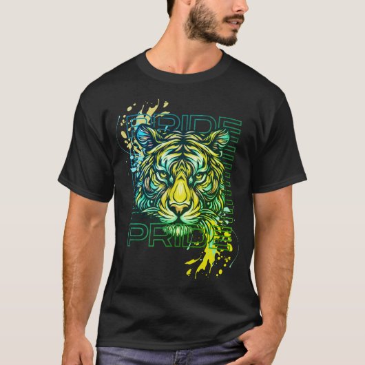 Tiger Pride Abstrakte Natur Moderne Kunst Splash T-Shirt (Vorderseite)