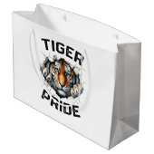 Tiger Pride Retro Tiger School Sportteam Große Geschenktüte (Rückseite Schrägansicht)