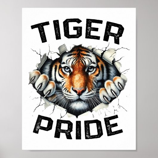 Tiger Pride Retro Tiger School Sportteam Poster (Vorne)