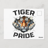 Tiger Pride Retro Tiger School Sportteam Postkarte (Rückseite)