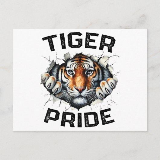 Tiger Pride Retro Tiger School Sportteam Postkarte (Vorderseite)