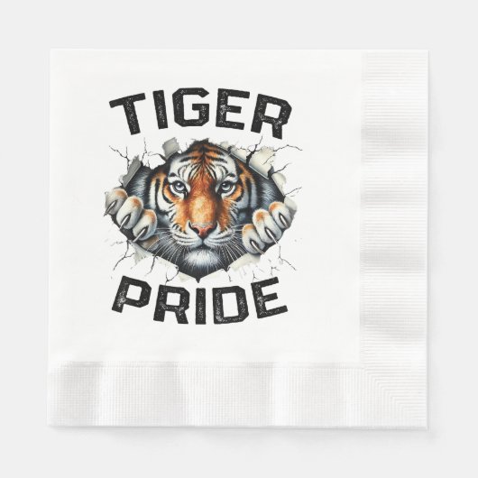 Tiger Pride Retro Tiger School Sportteam Serviette (Vorderseite)