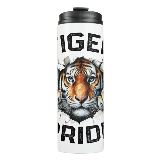 Tiger Pride Retro Tiger School Sportteam Thermosbecher (Vorderseite)