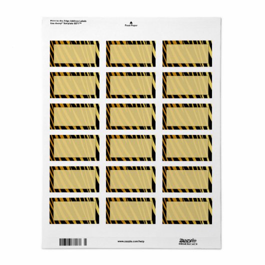 Tiger Print Address Labels Adressaufkleber (Vorne)