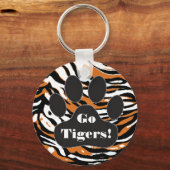 Tiger Print and Paw Schlüsselanhänger (Vorderseite)