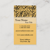 Tiger Print Business Card Vorlage Visitenkarte (Rückseite)