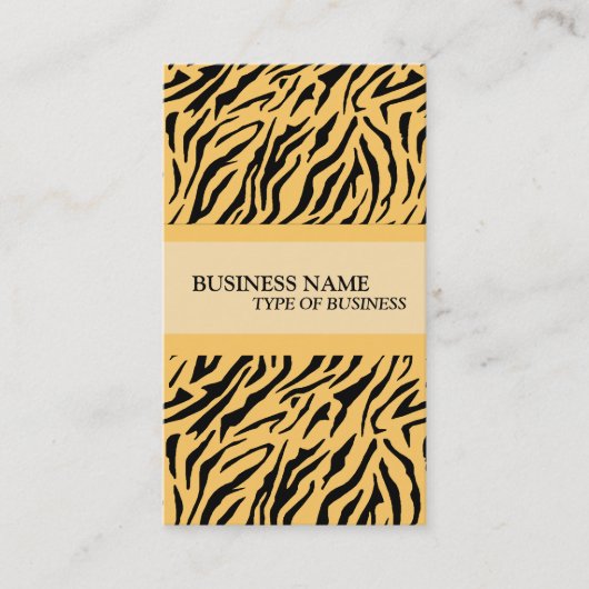 Tiger Print Business Card Vorlage Visitenkarte (Vorderseite)