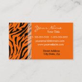 Tiger Print Business Card Vorlage Visitenkarte (Rückseite)