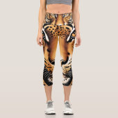 Tiger Print Capri Leggings (Vorderseite)