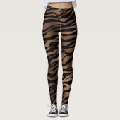 Tiger Print Chocolate Black Women's Leggings (Vorderseite)