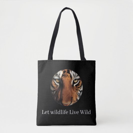 | Tiger Print Eco-Friendly Canvas Bag Tasche (Vorderseite)