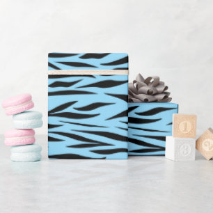 Tiger Print for Vatertag Light Blue Seamless Geschenkpapier