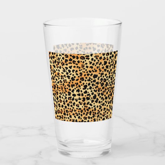 Tiger Print Glass Cup Glas (Rückseite)