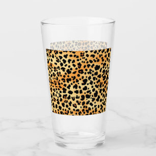 Tiger Print Glass Cup Glas