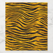 Tiger Print - Gold Cluster Weinetikett (Einzelnes Label)