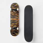 Tiger Print Golden and Black Skateboard (Vorderseite)