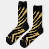 Tiger Print in Gold und Schwarz mit Monogram Socken (Linkes Detail)