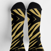 Tiger Print in Gold und Schwarz mit Monogram Socken (Oben)