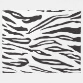 Tiger Print in Schwarz und Weiß Fleecedecke (Vorderseite (Horizontal))