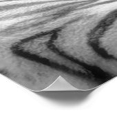Tiger Print in Schwarzweiß Poster (Ecke)