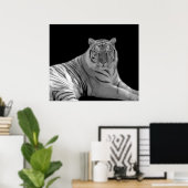Tiger Print in Schwarzweiß Poster (Heimbüro)