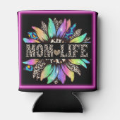 Tiger Print Mama Lebensdauer Multi-Color-Blume kan Dosenkühler (Rückseite)