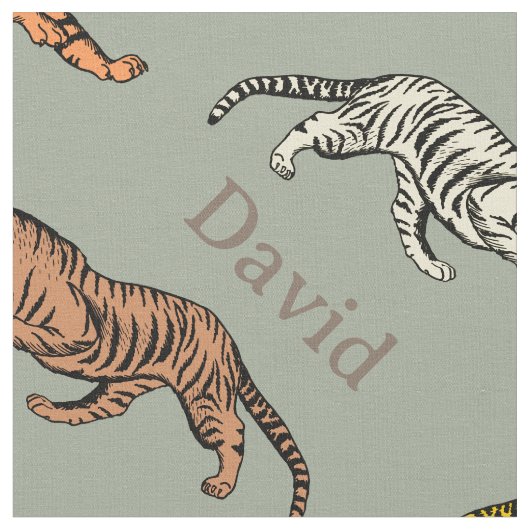 Tiger Print mit Name Stoff (Nahaufnahme)