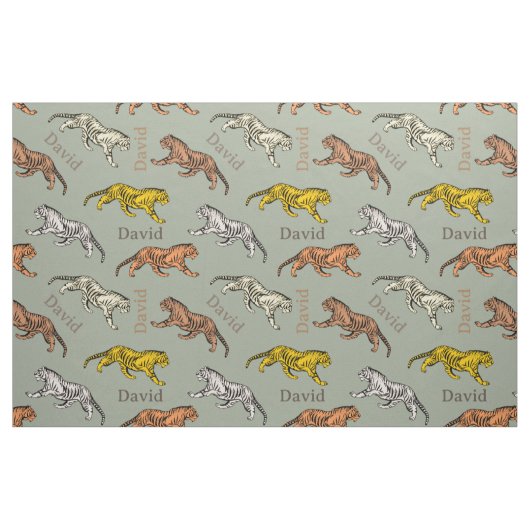 Tiger Print mit Name Stoff (Fat Quarter (45,7 x 55,9 cm))