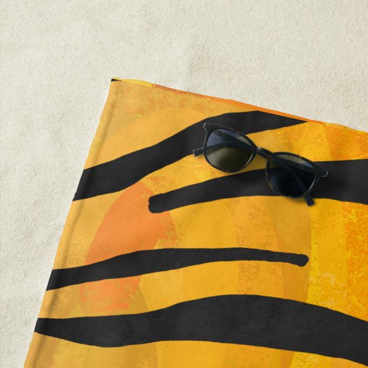 Tiger Print mit Orange Strandtuch (Beispiel)