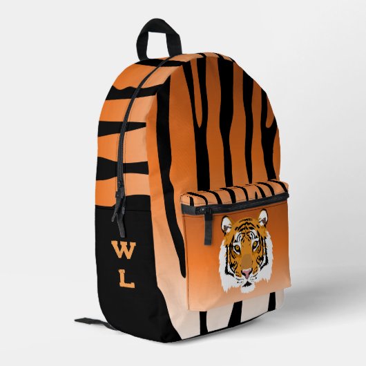 Tiger Print Monogram Bedruckter Rucksack (Rückseitige Ecke links)