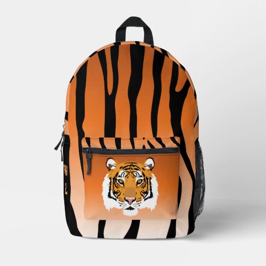 Tiger Print Monogram Bedruckter Rucksack (Vorderseite)