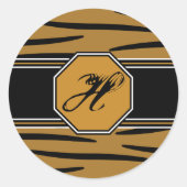 Tiger Print Monogram Stickers (Vorderseite)