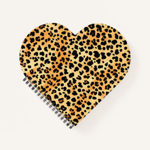 Tiger Print Notebook in Herzform Notizblock