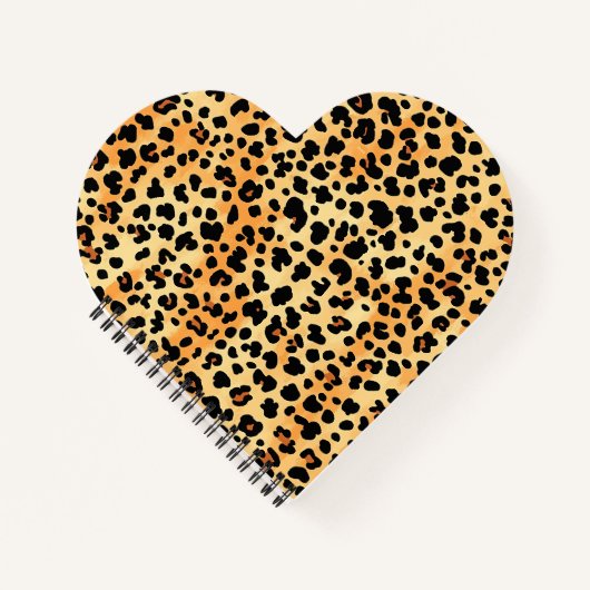 Tiger Print Notebook in Herzform Notizblock (Vorderseite)