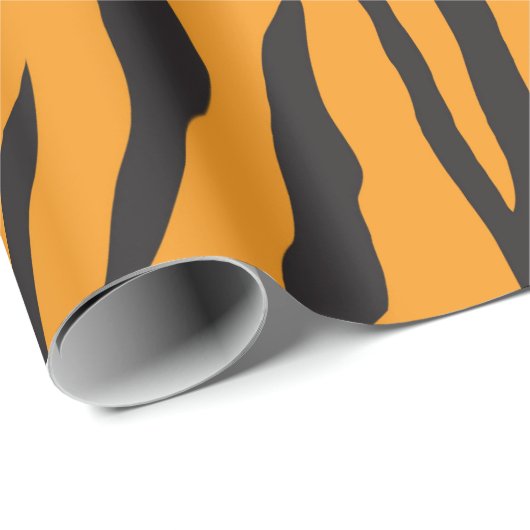 Tiger Print Orange und Black Geschenkpapier (Rolleneckpunkt)