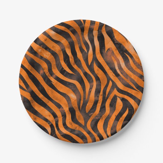 Tiger Print Pappteller (Vorderseite)