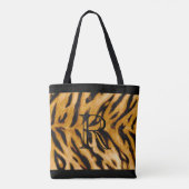 Tiger Print Pattern mit Monogramm Tasche (Rückseite)