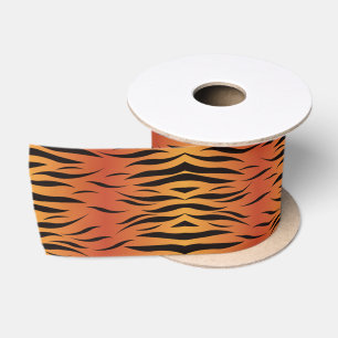 Tiger Print Pattern Satinband
