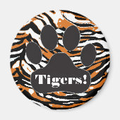 Tiger Print Paw Magnet (Vorne)